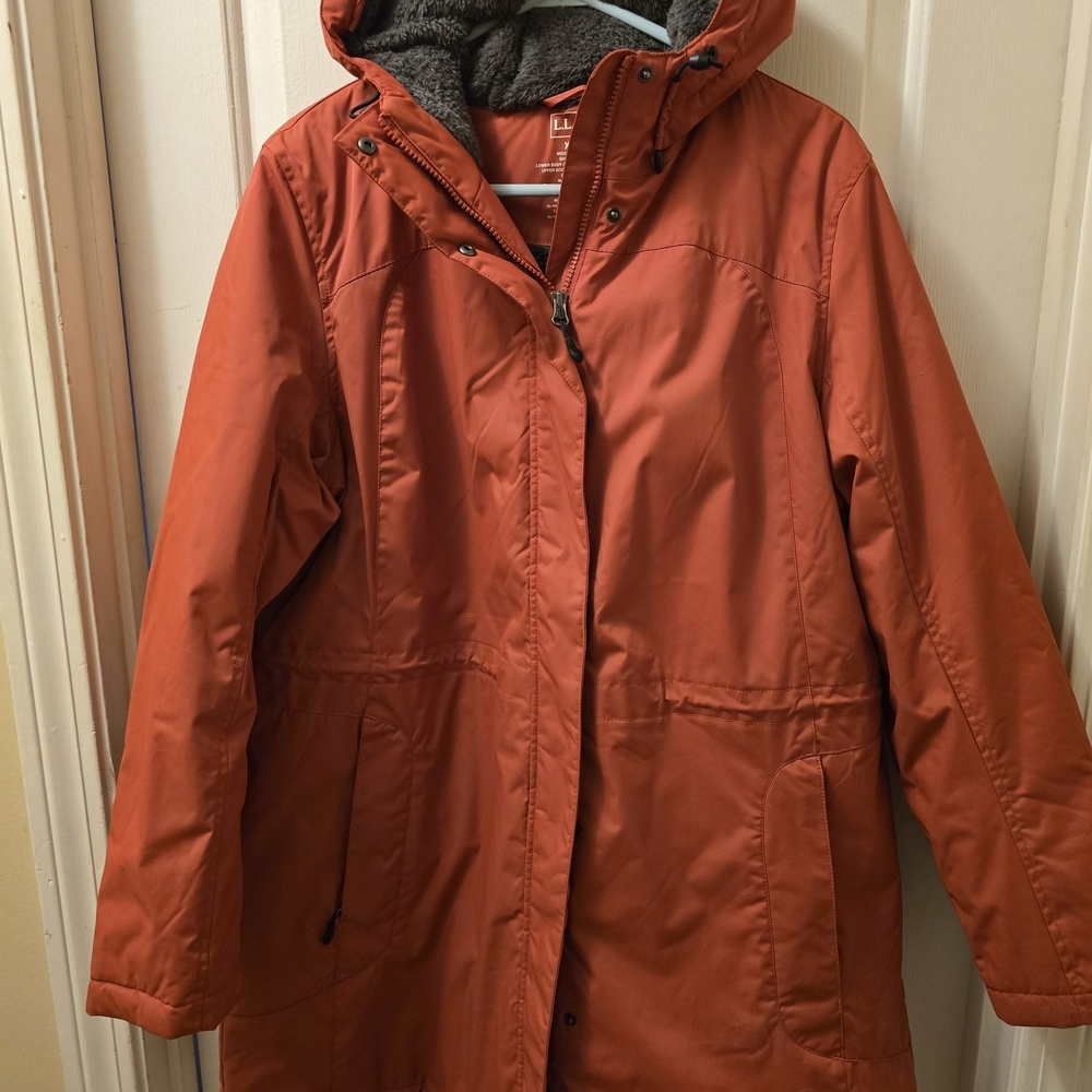 Women's LL Bean Winter Warmer Jacket-Size XL Burnt Orange EUC